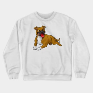 Dog - Staffordshire Bull Terrier - Red Crewneck Sweatshirt